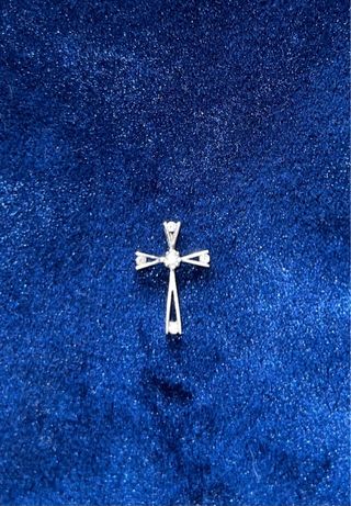 Colgante Cruz Oro Blanco Diamantes