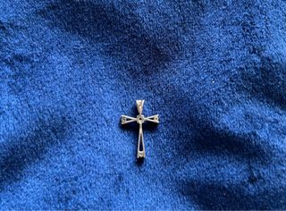 Colgante Cruz Oro Blanco Diamantes