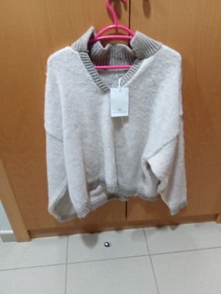 Jersey mujer beige talla M