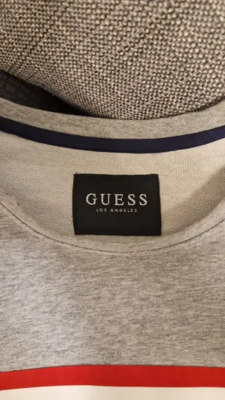 Sudadera Guess Gris Logo Triángulo