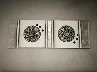 Cuadro Decorativo Plata y Blanco