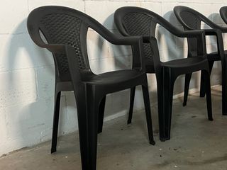 Juego 4 Sillas Plástico Negro Jardín