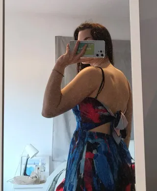 Vestido largo estampado + jacketa