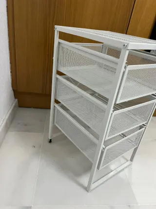 Cajonera metallica bianca a 3 cassetti