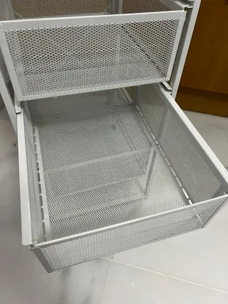 Cajonera metallica bianca a 3 cassetti