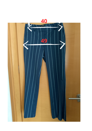 Pantalón recto rayas azul T.38