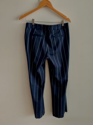 Pantalón recto rayas azul T.38