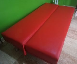 Sofá Cama Piel Sintética Rojo