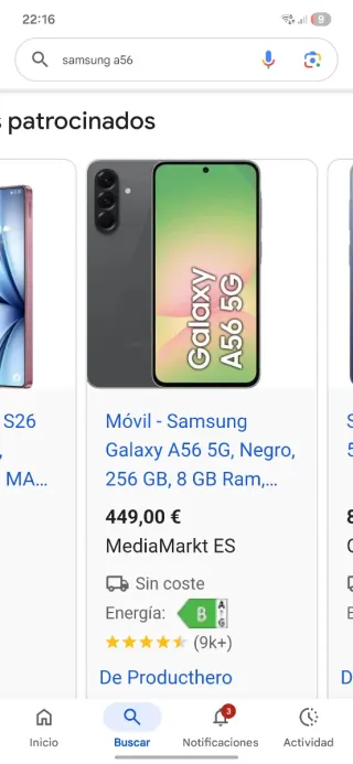 Samsung Galaxy A56 5G 256GB Negro