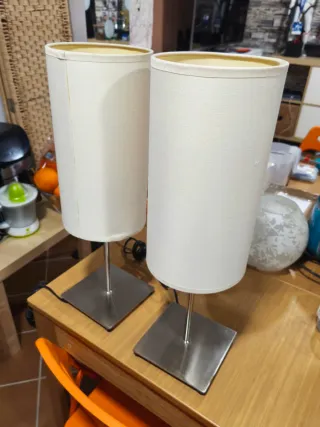 Lámparas de mesa tela y metal (2 unidades)