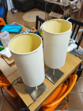 Lámparas de mesa tela y metal (2 unidades)
