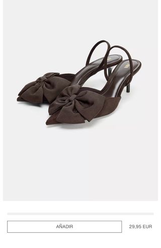 Zapatos Zara tacón marrón lazo
