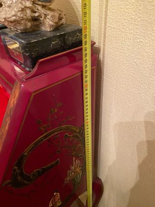 Escritorio Secreter Chinoiserie Lacado rojo