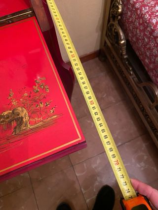 Escritorio Secreter Chinoiserie Lacado rojo