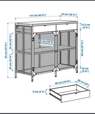 Mobile FJALLBO IKEA Nero/Legno