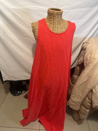 Abito Fucsia Lino e Viscosa