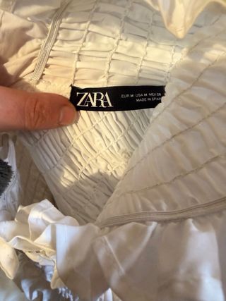 Blusa Zara Bianco Manica Lunga cotone