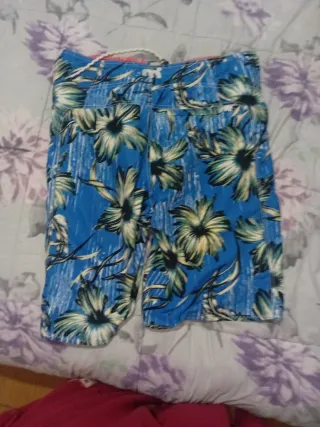 Bañador estampado floral azul