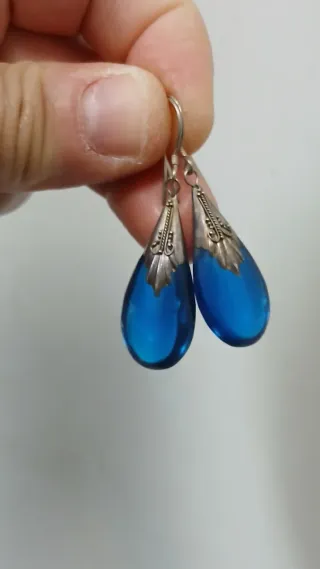 Pendientes Bali & Colgante Corazón Larimar Plata