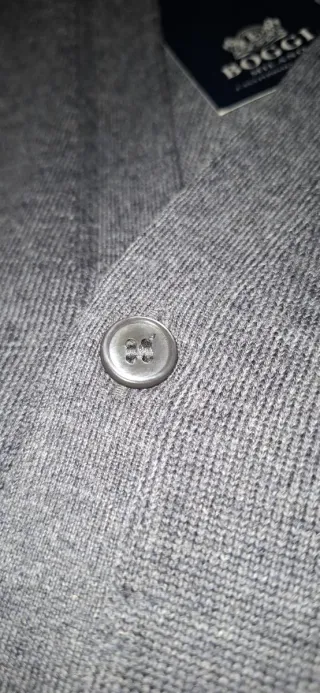 Cardigan Boggi 100% Lana Grigio