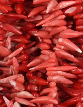 Gargantilla de pincho rojo coral Bambú.