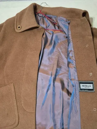 Abrigo vintage camel de lana, llama y mohair