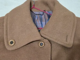 Abrigo vintage camel de lana, llama y mohair