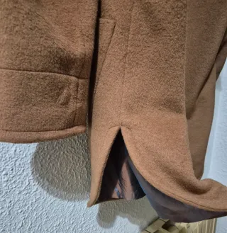 Abrigo vintage camel de lana, llama y mohair