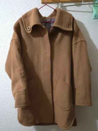 Abrigo vintage camel de lana, llama y mohair