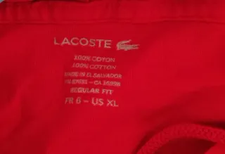 2 Polos Lacoste Talla L rayas rojo XL