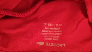 2 Polos Lacoste Talla L rayas rojo XL