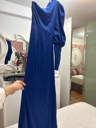 Vestido azul ceremonia graduación noche boda