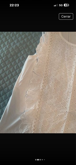 Camisa blanca mujer con volantes