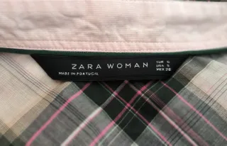 Blusa cuadros Zara Woman