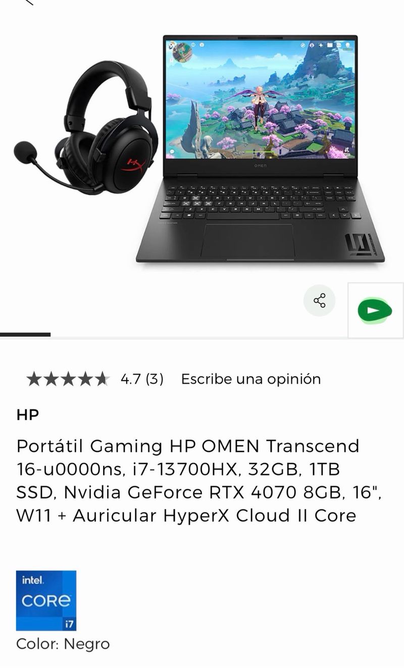 Portátil Gaming HP OMEN Transcend 16 RTX 4070