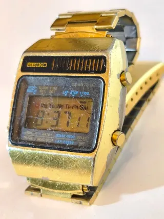 Orologio Seiko digitale dorato