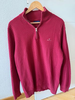 Cárdigan Gant Cremallera Burdeos Talla M