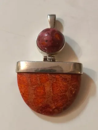 Colgante Plata 925 y Coral Natural
