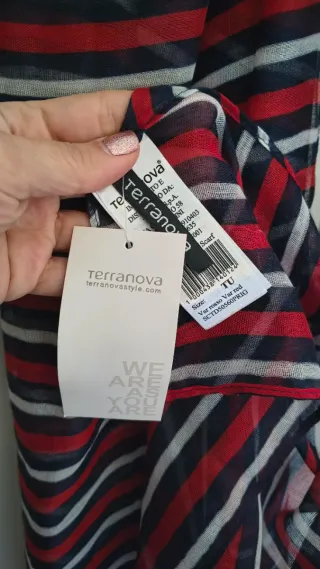 Sciarpa foulard Terranova righe rosso blu bianco