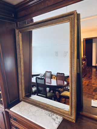 Espejo clásico dorado grande estilo francés