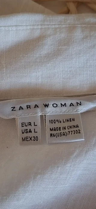 Camisa Lino Zara Woman Talla L