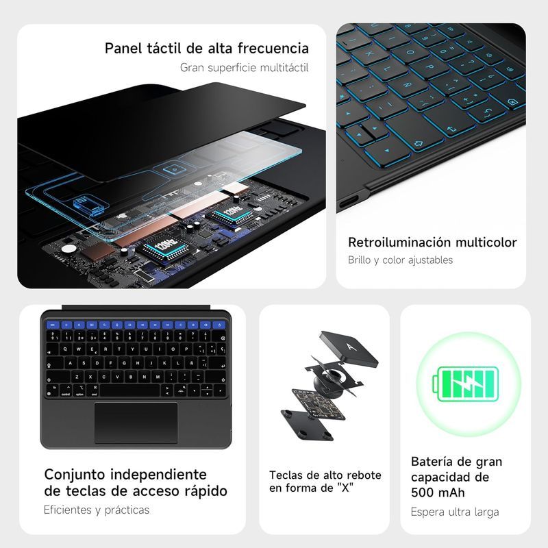 Teclado funda  HOU Giratorio iPad Air 13 (M3/M2) afbeelding 7