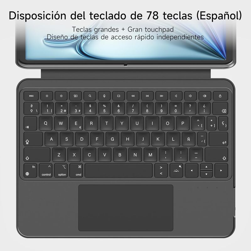 Teclado funda  HOU Giratorio iPad Air 13 (M3/M2) afbeelding 8