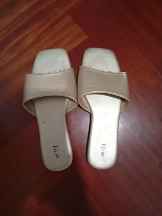 Sandalias doradas planas mujer talla 38