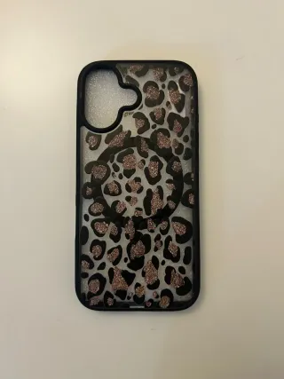 Funda iPhone 16 Leopardo Glitter