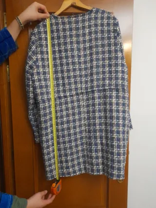 Abrigo cuadros mujer talla 54