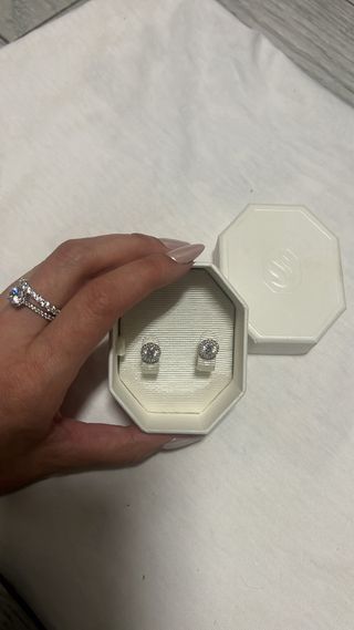 Pendientes Swarovski Octagonales Blancos