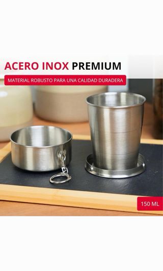 Taza de metal plegable para camping