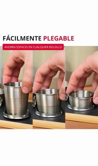 Taza de metal plegable para camping