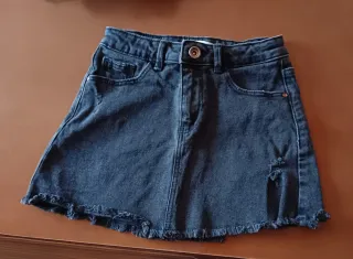 Falda vaquera niña negra. T-6